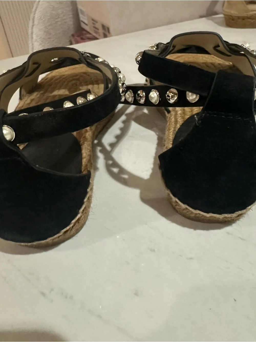 Jimmy Choo Denise Flat Espadrille, 36.5, Black. With box and dust bag